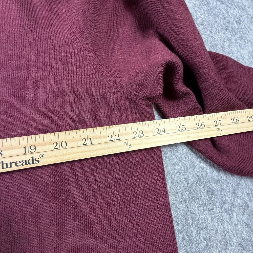 Brooks Brothers 346 Red‎ Extra Fine Merino Wool V Neck Sweater Mens XL burgundy
